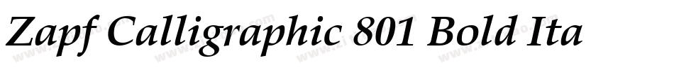 Zapf Calligraphic 801 Bold Italic BT字体转换
